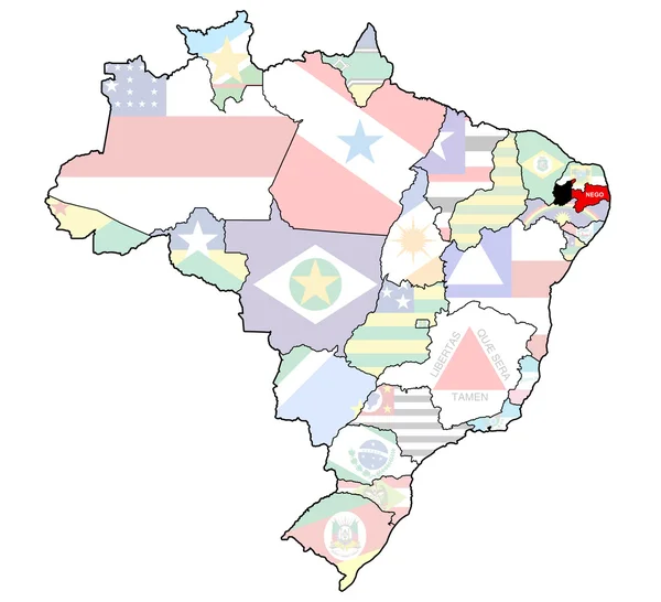 Stanu Paraiba na mapie miasta Brazylii — Zdjęcie stockowe
