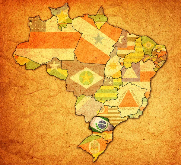 Parana state on map of brazil — Stock Photo, Image