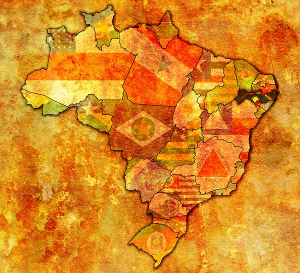 Pernambuco state on map of brazil — Stock Photo, Image