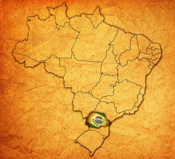 Parana estado en el mapa de Brasil —  Fotos de Stock