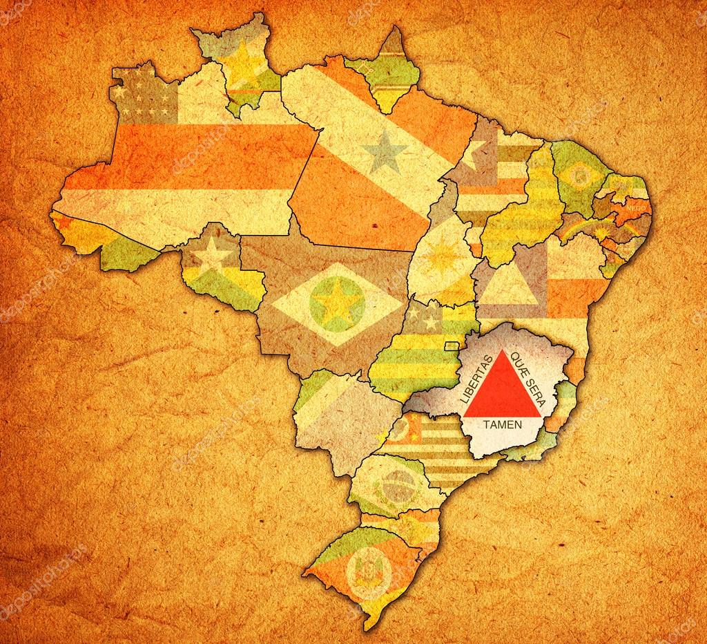 Estado de minas gerais no mapa do Brasil — Fotografias de ... Estado de minas gerais no mapa do Brasil — Fotografias de ...
