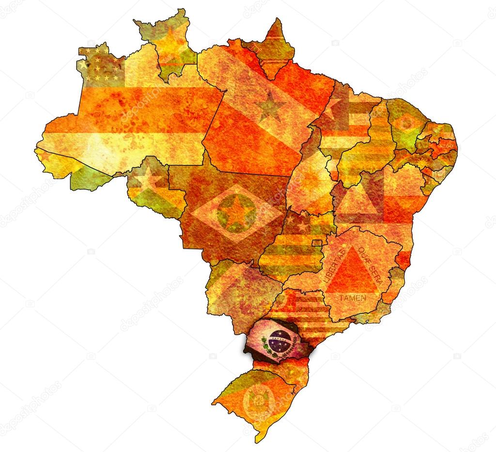 parana state on map of brazil