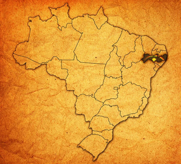 브라질의 지도에 페르남부쿠 주 — 스톡 사진