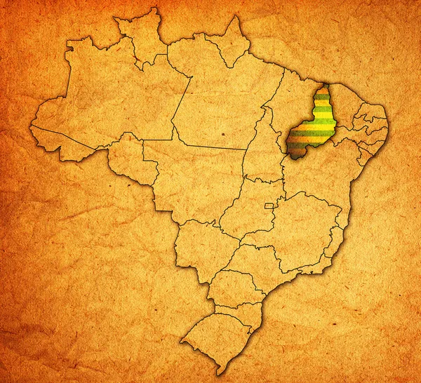 Piaui state on map of brazil — Stock Photo, Image