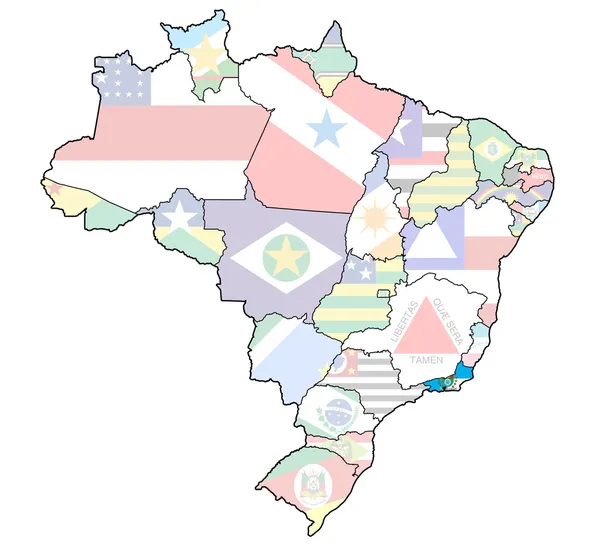 Rio de janeiro estado en el mapa de Brasil —  Fotos de Stock