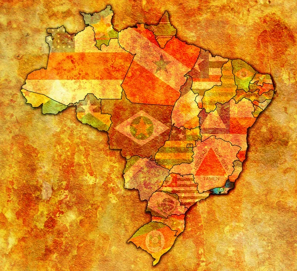 Штат Рио-де-Жанейро на карте Бразилии — стоковое фото
