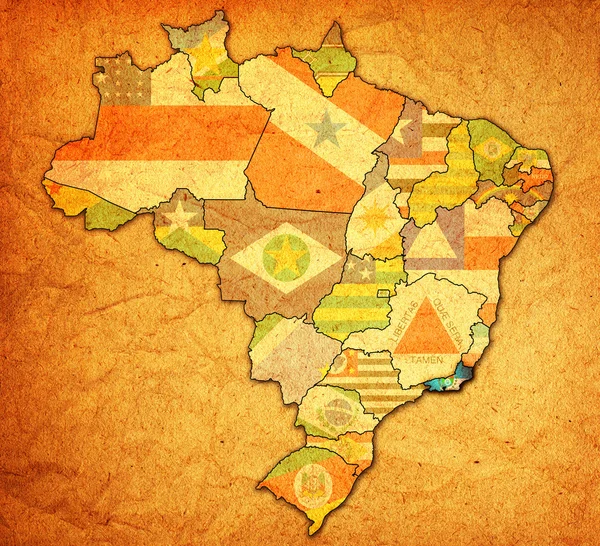 Rio de janeiro state on map of brazil — Stock Photo, Image