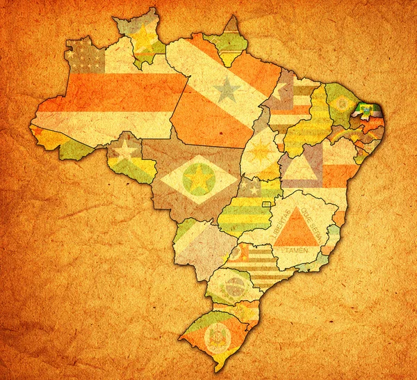 Rio grande yapmak norte üzerinde Brezilya Haritası — Stok fotoğraf