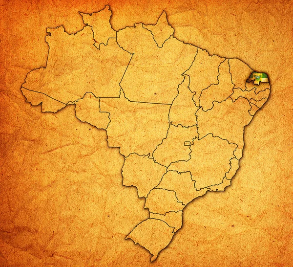 Rio grande do norte на карте Бразилии — стоковое фото