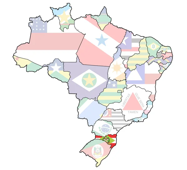 Santa catarina état sur la carte de Brésil — Photo