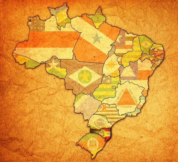 Santa catarina state on map of brazil — Stock Photo, Image