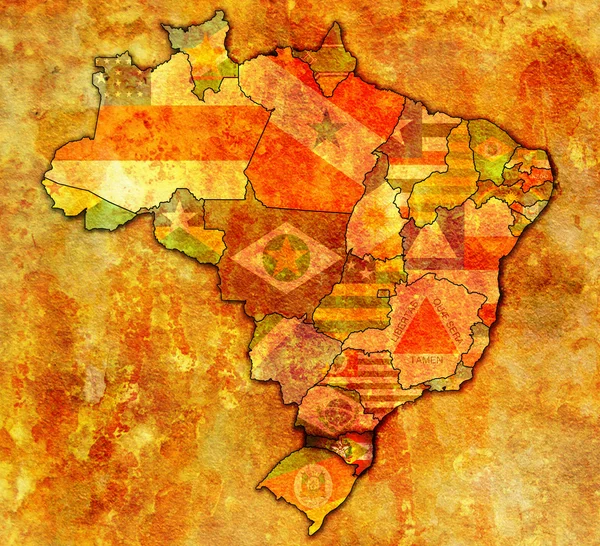 Estado de santa catarina no mapa do brasil — Fotografia de Stock