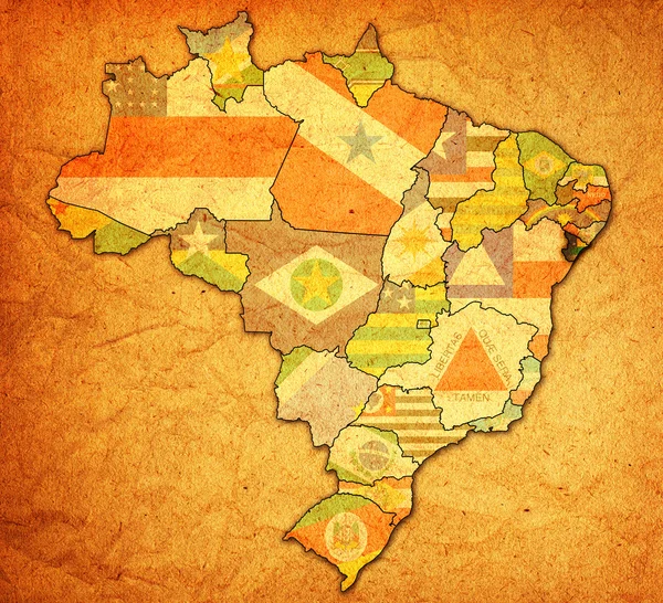 Sergipe estado en el mapa de Brasil — Foto de Stock