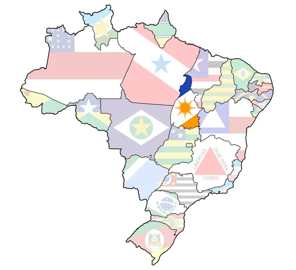 Tocantins na mapu Brazílie — Stock fotografie