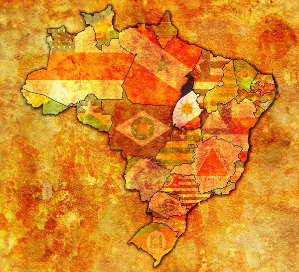 Tocantins on map of brazil — Stock Photo, Image