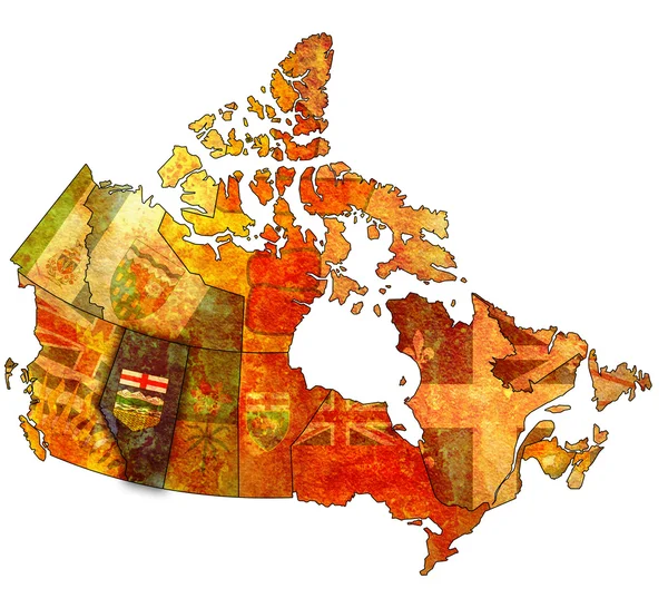 Alberta on map of canada — Stock Photo, Image