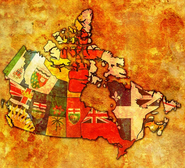 Διοίκηση χάρτη του Καναδά — Φωτογραφία Αρχείου