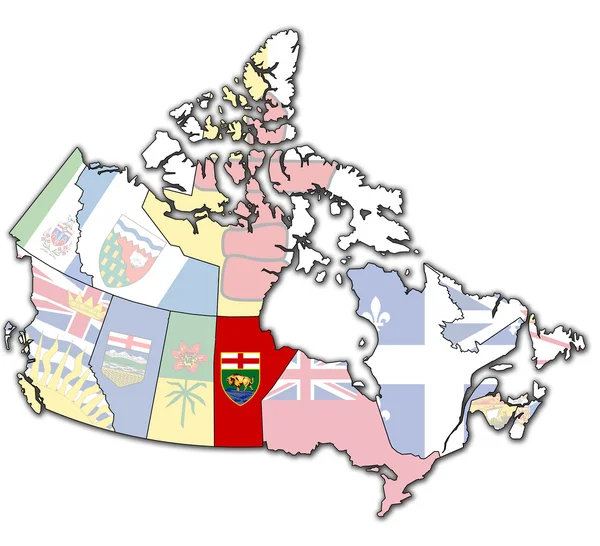 Manitoba on map of canada — Stock Photo, Image