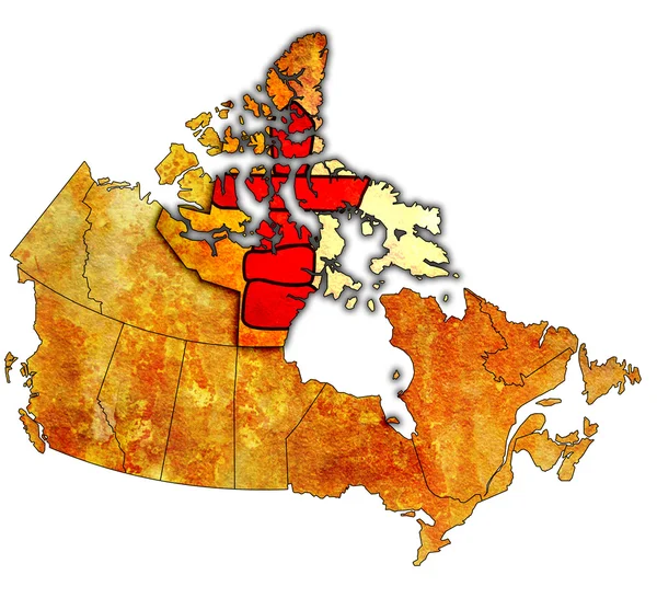 地图的加拿大努纳武特 — 图库照片