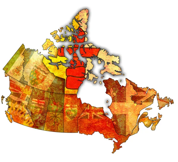 Nunavut on map of canada — Stock Photo, Image