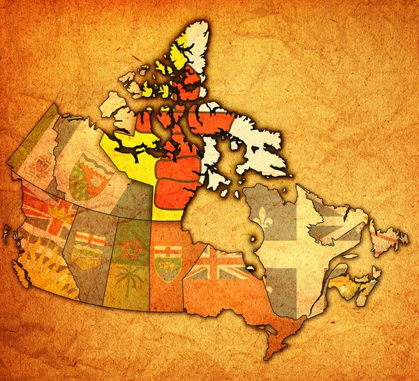 Nunavut on map of canada — Stock Photo, Image