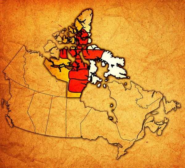 Nunavut på karta över Kanada — Stockfoto