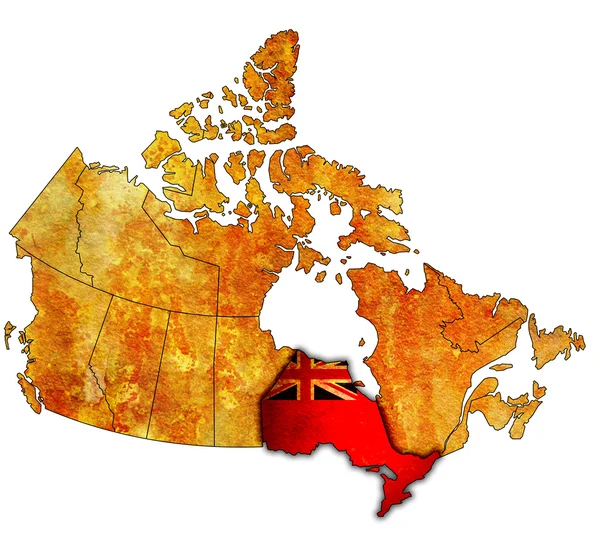 Ontario Kanada Haritası üzerinde — Stok fotoğraf