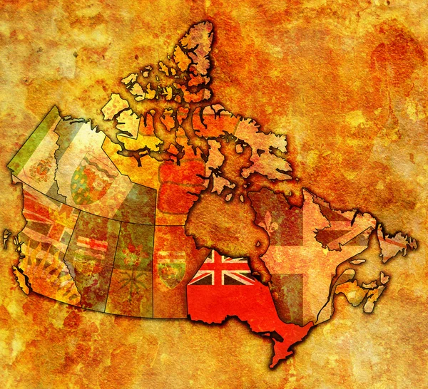 Ontário no mapa de Canadá — Fotografia de Stock