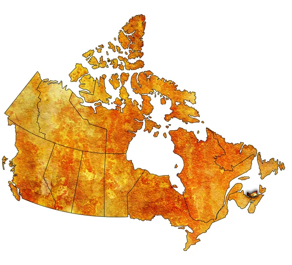 Остров принца Эдварда на карте Канады — стоковое фото