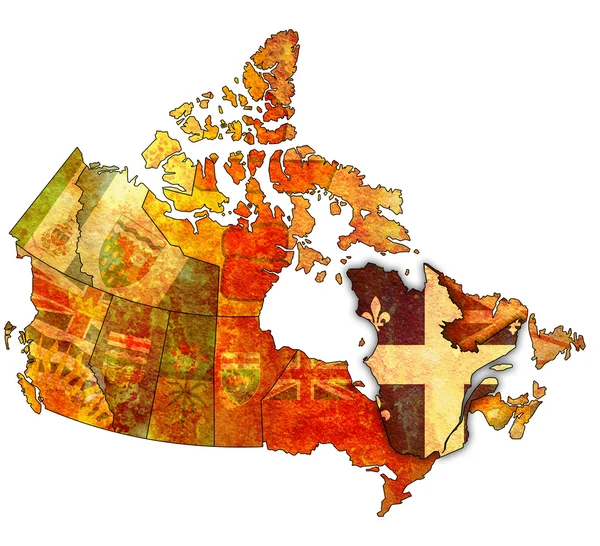 Quebec på karta över Kanada — Stockfoto