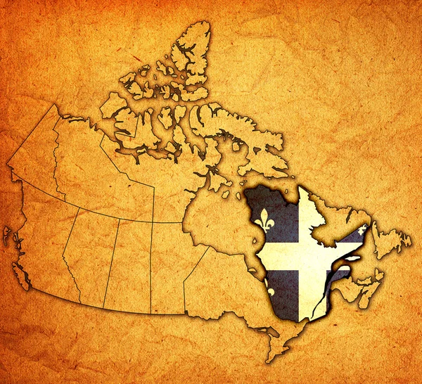 Quebec sur la carte de canada — Photo