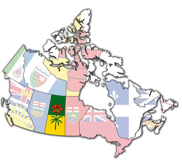 Saskatchewan na mapě Kanady — Stock fotografie
