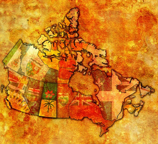 Саскачеван на карте Канады — стоковое фото