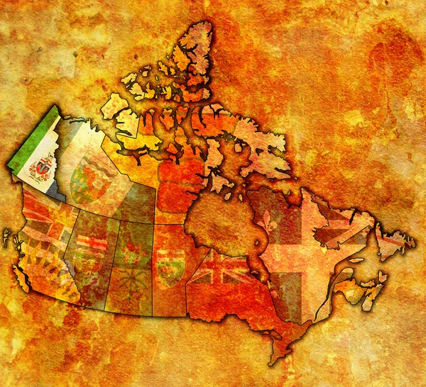 Yukon on map of canada — Stock Photo, Image