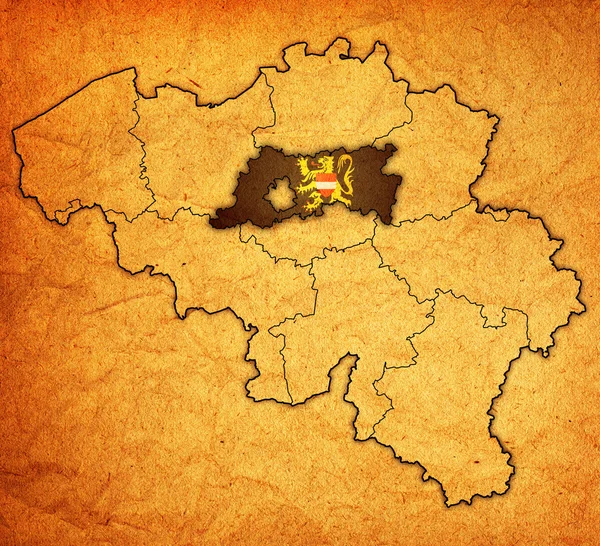 Brabante fiammingo sulla mappa di belgio — Foto Stock