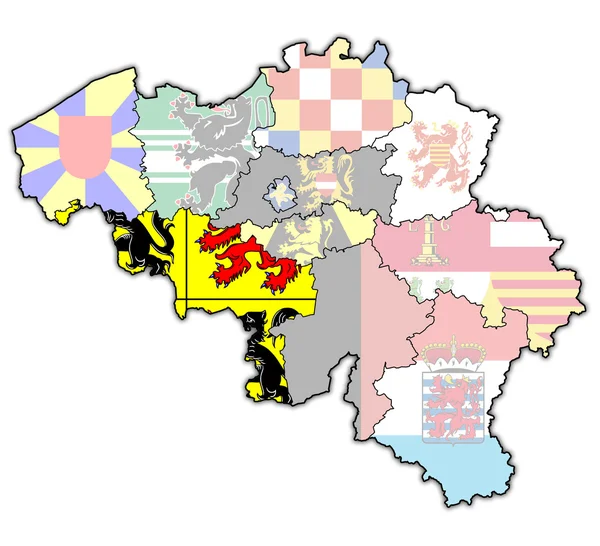 Hainaut на карте Бельгии — стоковое фото