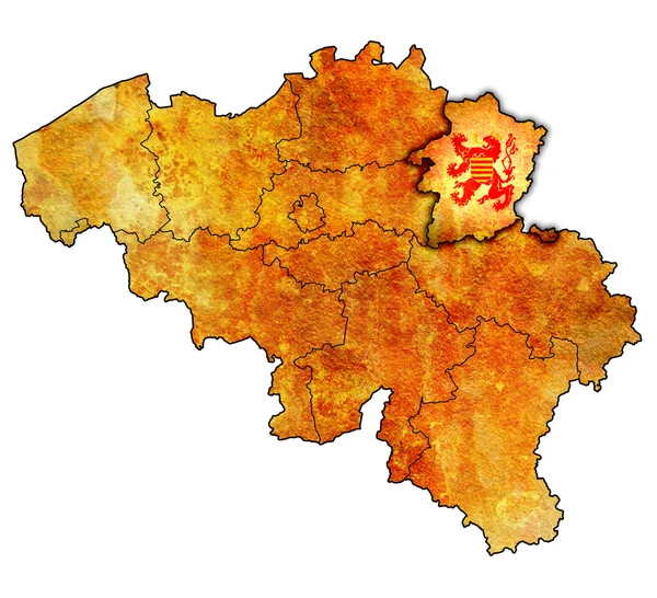 Limburg, Belçika harita üzerinde — Stok fotoğraf