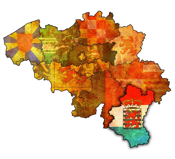 卢森堡在比利时地图上 — 图库照片