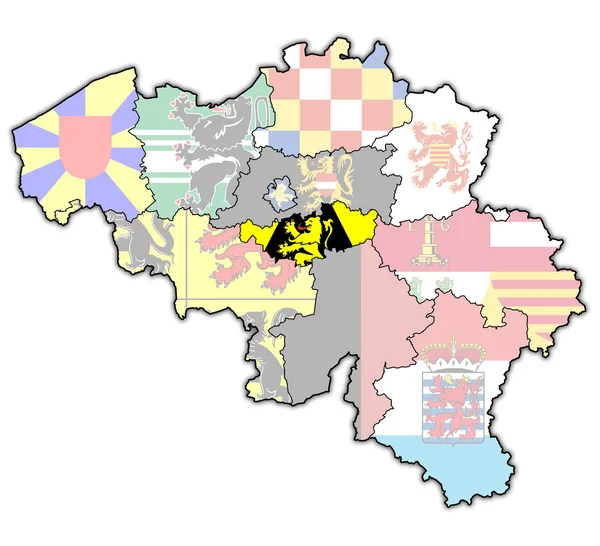 Brabante Valón en el mapa de Bélgica —  Fotos de Stock