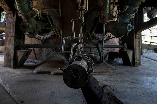 2021. 07.07 Starachowice, Poland: furnace inside of an industry terrain with one of the oldest steel mills in Poland in the city of Starachowice