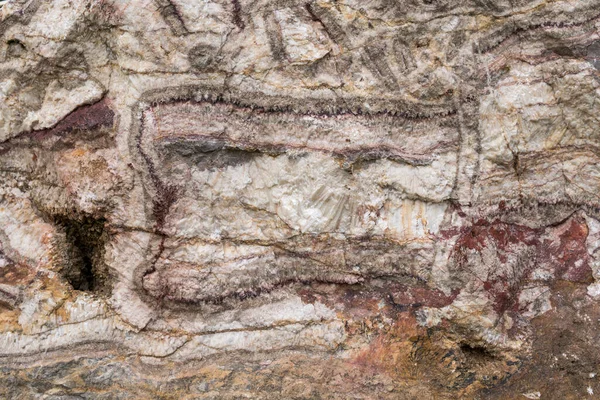 Detalle Geoda Dentro Roca Sedimentaria Completamente Llena Minerales —  Fotos de Stock