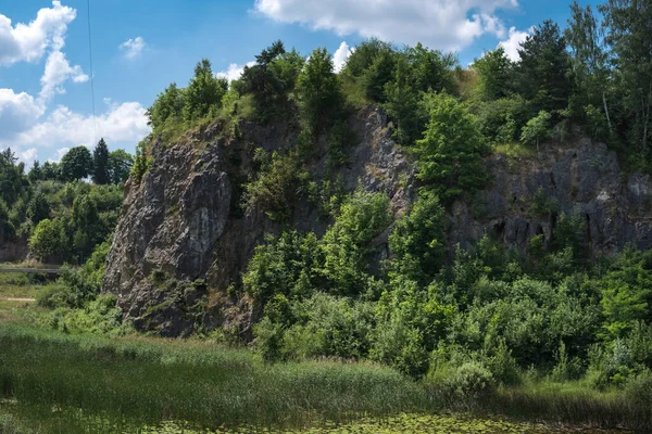 폴란드의 석회암 채석장 현재의 지역인 니아의 지질학적 — 스톡 사진
