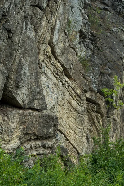 Kielce Deki Eski Bir Taş Ocağındaki Tortulu Kayaların Kıvrımlarının Ayrıntıları — Stok fotoğraf