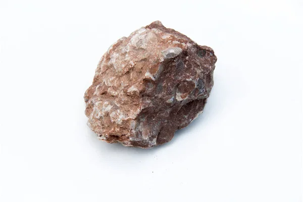 Brown Magmatic Rock Isolated White Background — 스톡 사진