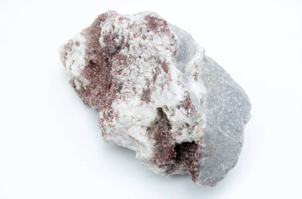 Кальцитовий Мінерал Скелі Ізольований Білому Тлі — стокове фото
