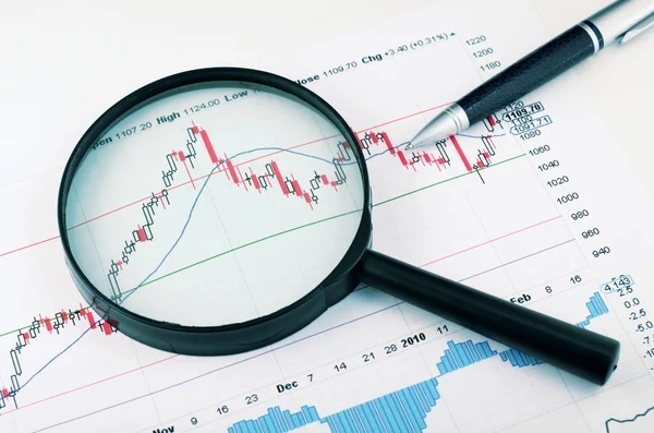 Analyse van de aandelenmarkt — Stockfoto