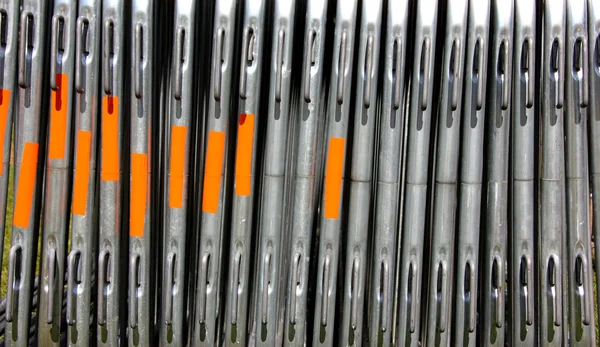 Steel Barriers, tubes and metal construction materials — Stock Photo, Image