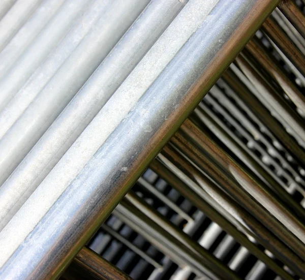 Steel Barriers, tubes and metal construction materials — Stock Photo, Image