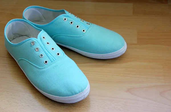 Pale Blue Canvas shoes — Stock Photo, Image