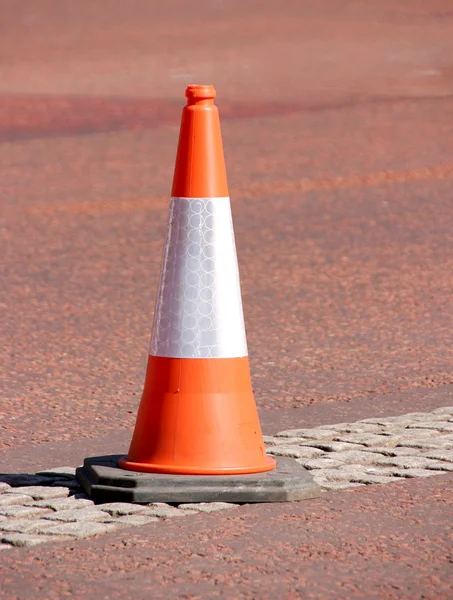 Orange and White Traffic Cone — Stock Photo, Image